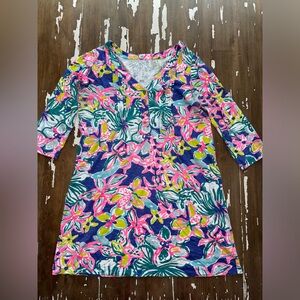 Lilly Pulitzer Amberly V-Neck 3/4 Sleeve T-Shirt Dress